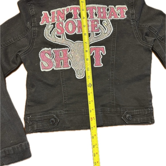 Morgan Wallen upcycled Black Denim Jean Jacket - Picture 3 of 6